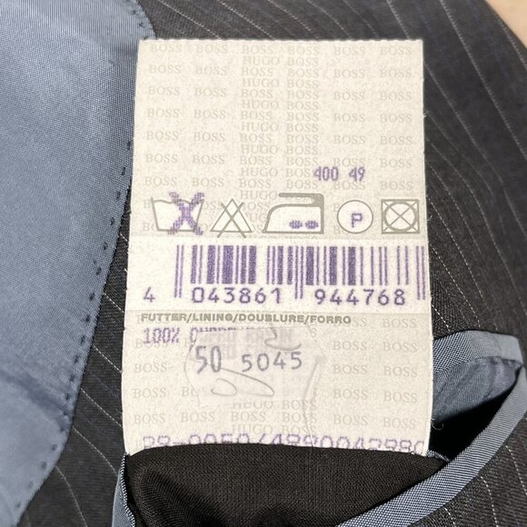 Hugo Boss 3 Button 100% Virgin Wool Grey Pinstripe Suit Flynn Vegas Suit Size 40 - Picture 11 of 13